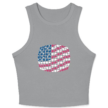 Discover US flag (Dotted) Crop Tank Top