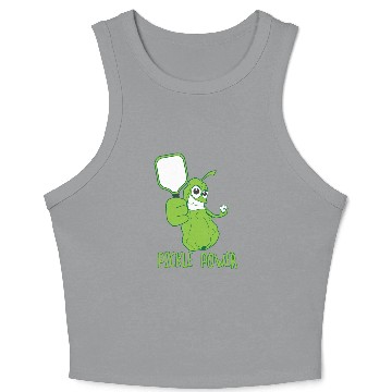 Discover Pickleball Funny Pickle Power Crop Tank Top