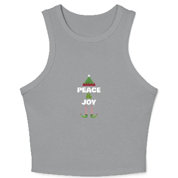 Discover Peace and Joy Christmas Helper Elf Crop Tank Top