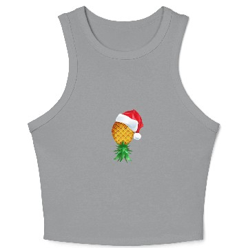 Discover Santa Hat Swinger Upside Down Pineapple Crop Tank Top