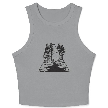 Discover hipster forest river geometric Crop Tank Top