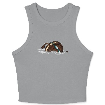 Discover Funny Swimming Oreo Crop Tank Top