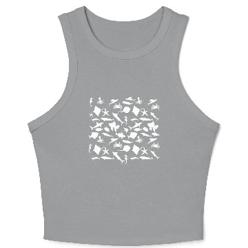 Discover Fishes sea animals pattern Crop Tank Top