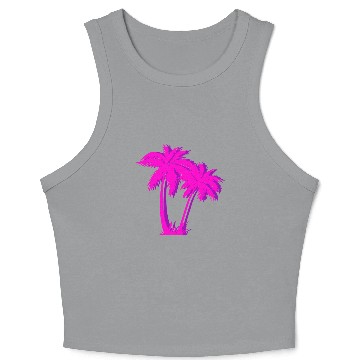 Discover Vaporwave Palm Tree Aesthetic Palm Glitch effect Crop Tank Top
