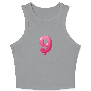 Discover Number 9 Balloon, 9th birthday, 9 year old Crop Tank Top
