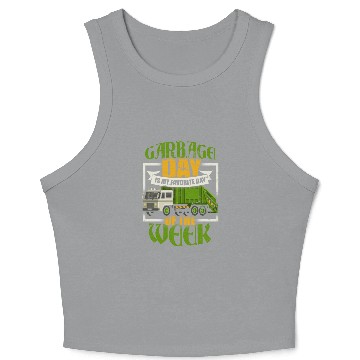 Discover Garbage Day Recycling Trash Truck Crop Tank Top