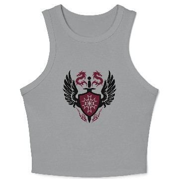 Discover warrior shield and dragon crest Crop Tank Top