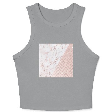 Discover Geometric pink marble chevron glitter stripes Crop Tank Top