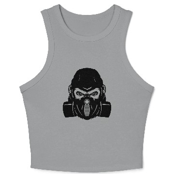 Discover gorilla with gas mask Crop Tank Top