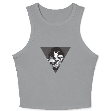 Discover horror rabbit and skull sticker Crop Tank Top