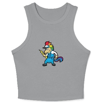 Discover UNICORN ELECTRICIAN Electricity Lineman Wire Crop Tank Top