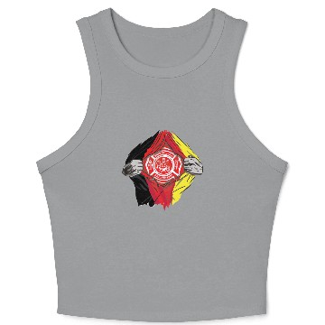 Discover German Volunteer Fire Brigade Firefighter Crop Tank Top