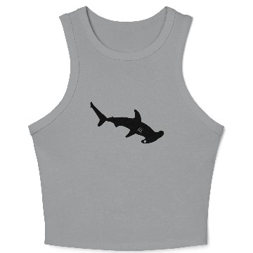 Discover Silhouette design - Hammerhead Shark Crop Tank Top