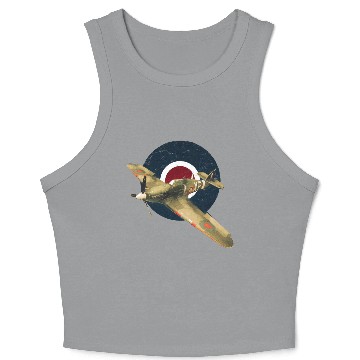 Discover Hawker Hurricane RAF WW2 Fighter Plane Crop Tank Top