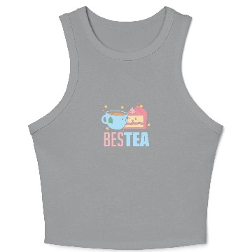 Discover BesTea Cake Slice Dessert Matching Coffee Herb Crop Tank Top