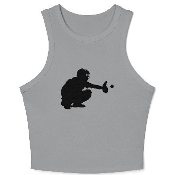 Discover Baseball catcher waiting to catch a pitch Crop Tank Top