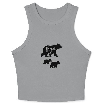 Discover Papa Bear Crop Tank Top with Two Cubs