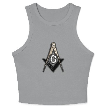 Discover Freemason Compass Metal White Sharp Crop Tank Top