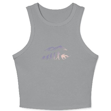 Discover Snowboarding evolution snow boarder cool Crop Tank Top