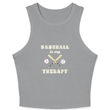 Discover Baseball Is My Therapy Homerun evolution Crop Tank Top