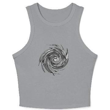 Discover Black and Grey Twist Crop Tank Top