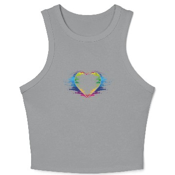 Discover Rainbow heart Crop Tank Top