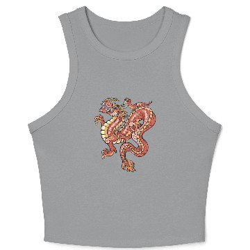 Discover big red chinese dragon Crop Tank Top