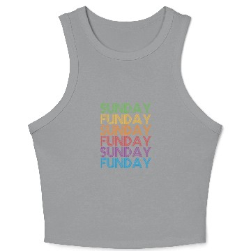 Discover Sunday Funday Vintage Rainbow Crop Tank Top
