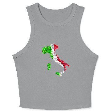 Discover Italy map low poly diamond style Crop Tank Top