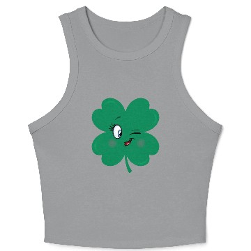Discover shamrock wink face Crop Tank Top