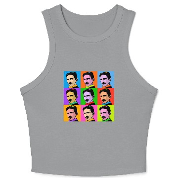 Discover Nikola Tesla Pop Art Design Crop Tank Top