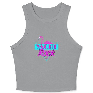 Discover Yacht Rock Retro Flamingo Crop Tank Top