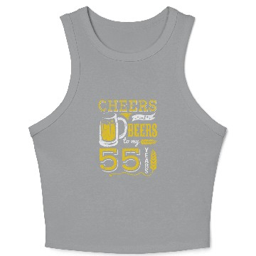 Discover Cheers and Beers 55th Birthday Gift Idea Crop Tank Top