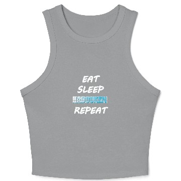 Discover eat sleep hadouken repeat fireball Crop Tank Top
