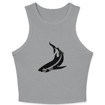 Discover Shark Tribal 1c Crop Tank Top