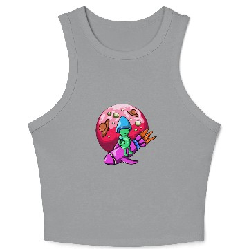 Discover mushroom alien Crop Tank Top