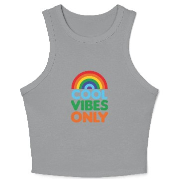 Discover Positive Cool Vibes Only Rainbow Design Crop Tank Top