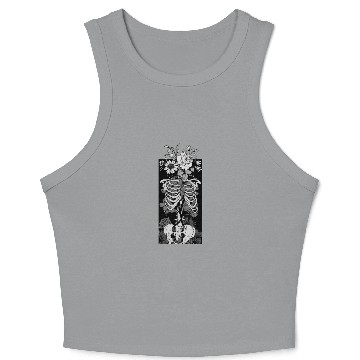 Discover Gothic flower and bones Crop Tank Top