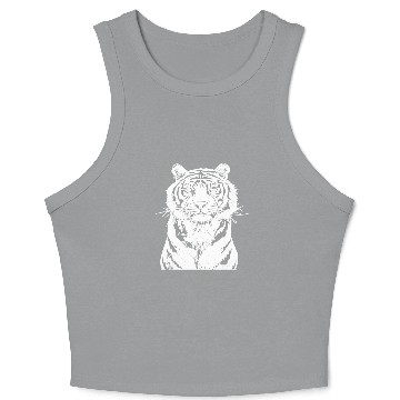Discover White Tiger Crop Tank Top