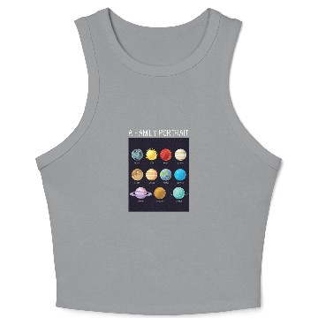 Discover Outer Space Nerd Solar System Planets Sun Moon Crop Tank Top
