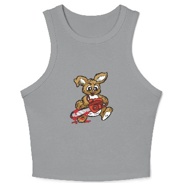 Discover BAD BUNNY WITH CHAINSAW Crop Tank Top