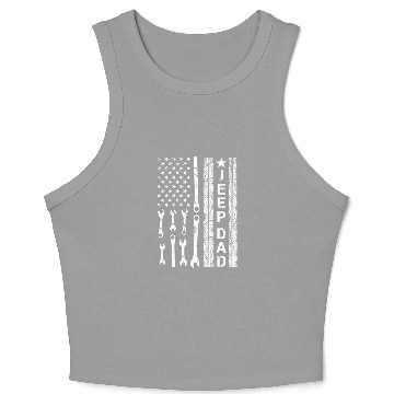 Discover Jeep Dad American Flag Crop Tank Top