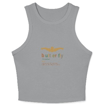 Discover Swimming Butterfly Stroke Definition Crop Tank Top