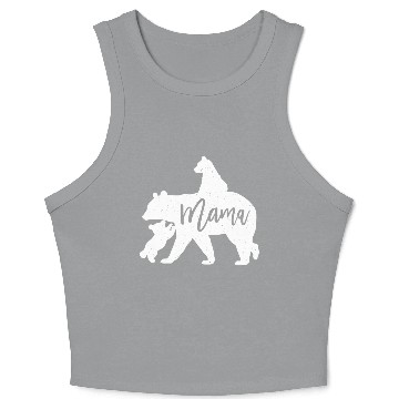 Discover Mama Bear 2 Baby Bear Cubs Playing Riding on Back Crop Tank Top