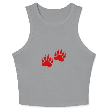 Discover Red Bear Paw Crop Tank Top