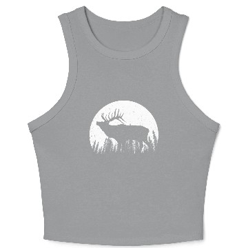 Discover Elk Antlers Forest Moon Crop Tank Top