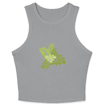 Discover Hibiscus Garden Leaves Crop Tank Top