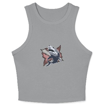 Discover Scuba Diving Shark Gift holiday retro Crop Tank Top