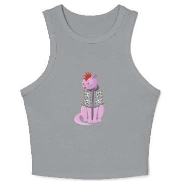 Discover Punk Rock Cat Crop Tank Top