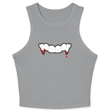 Discover Halloween Vampire Teeth Mask Crop Tank Top
